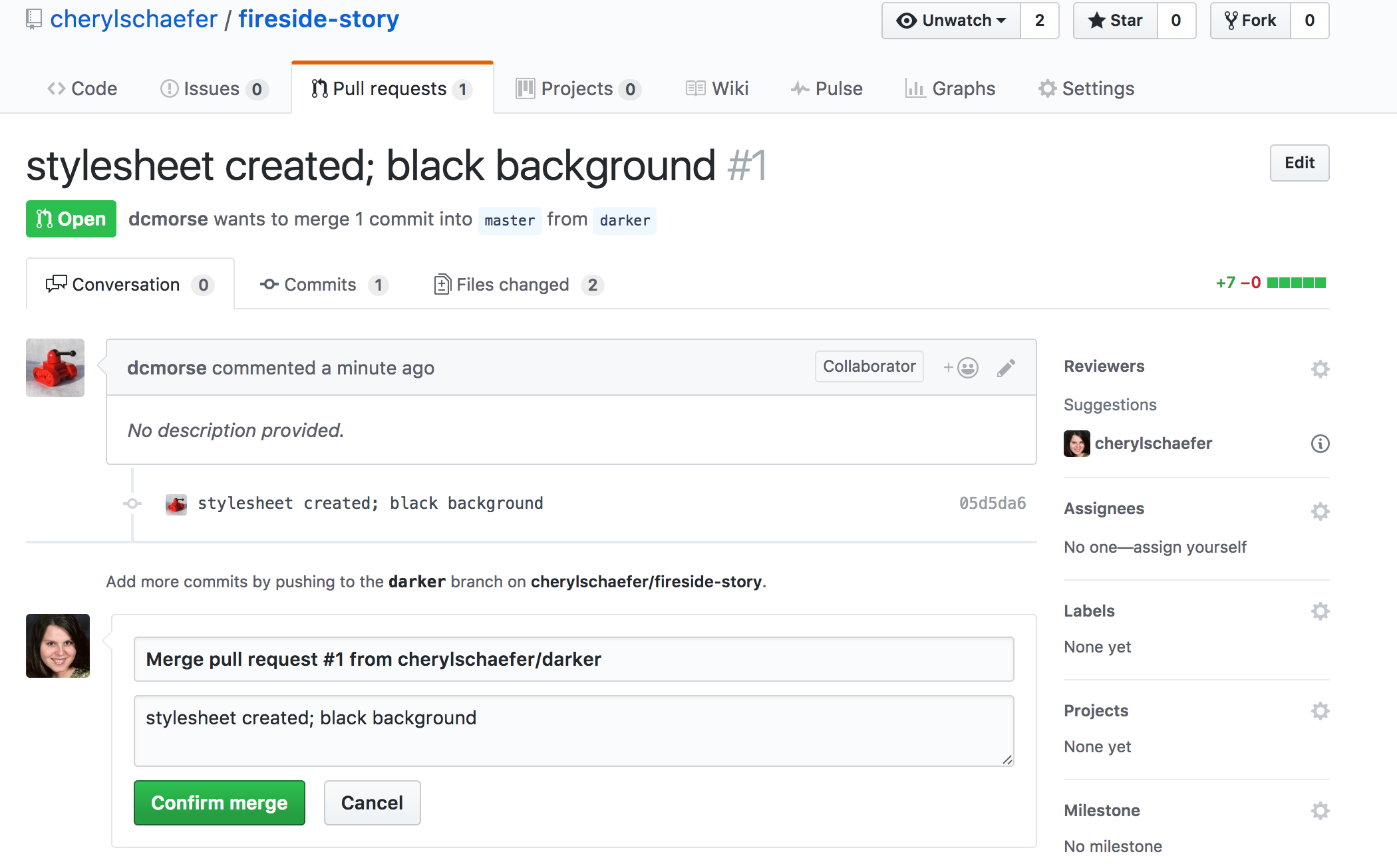 Confirm PR Merge in GitHub