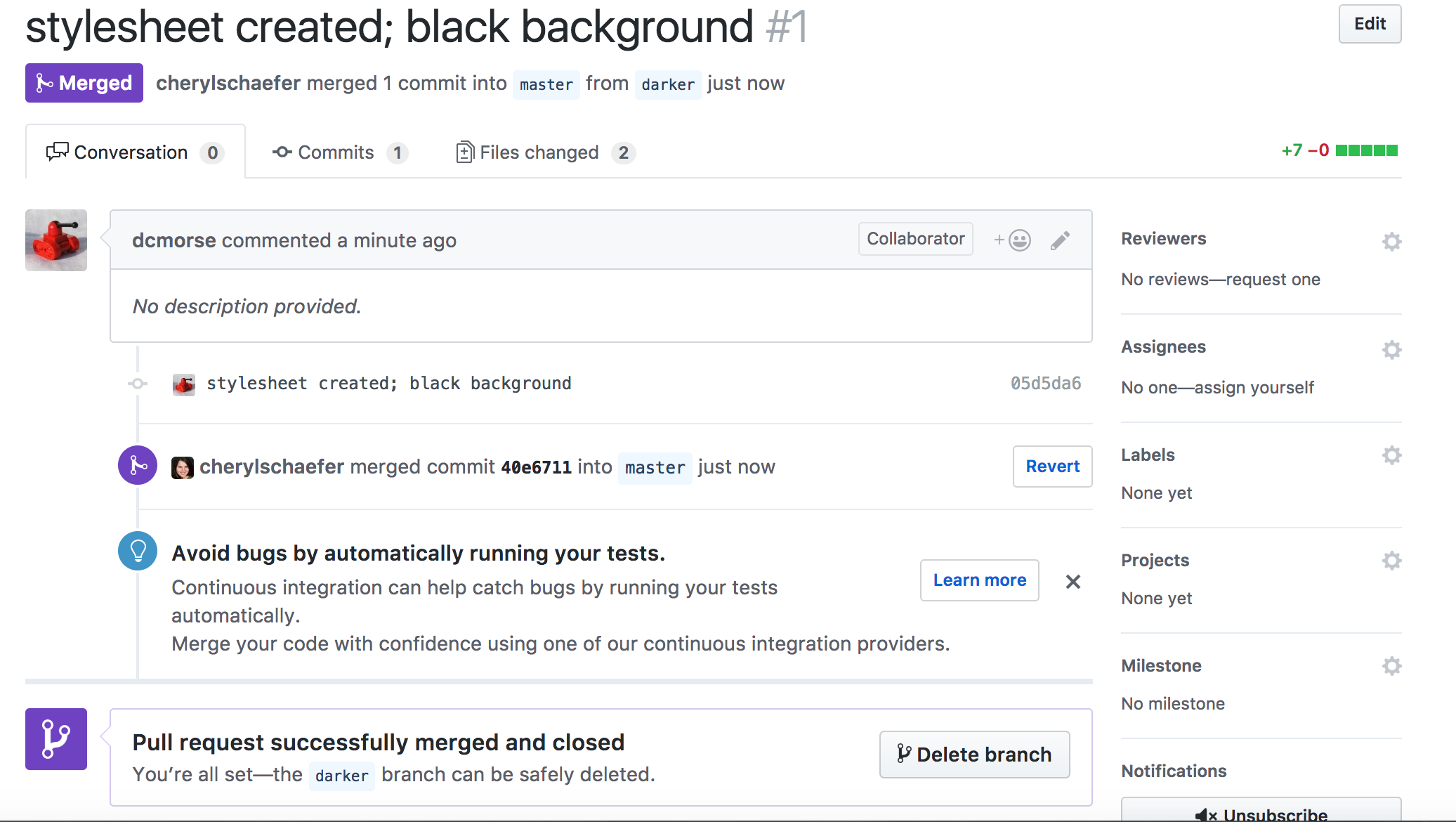 PR Merged in GitHub