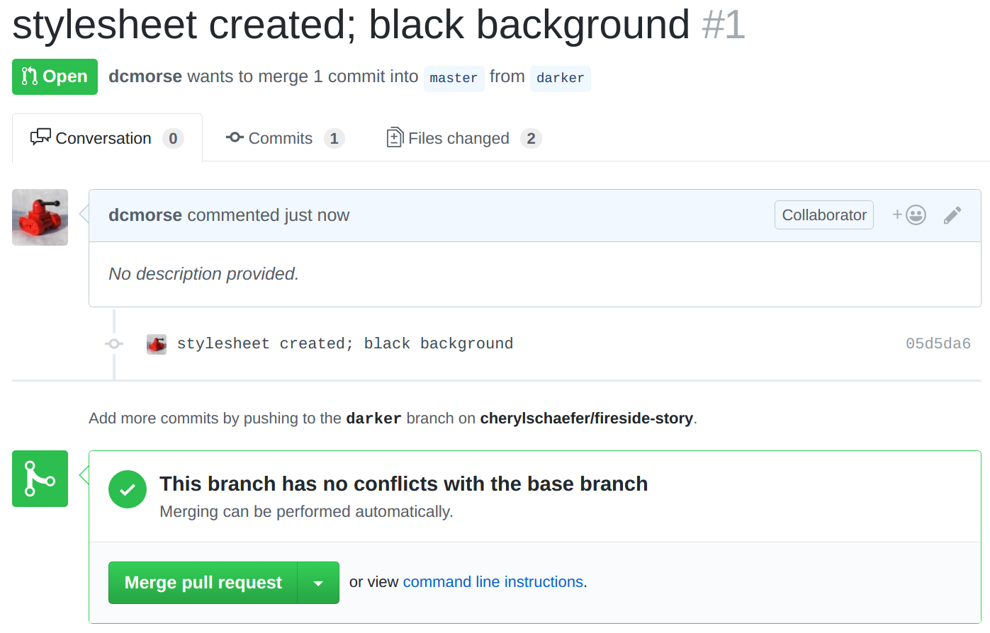 Create a PR in GitHub